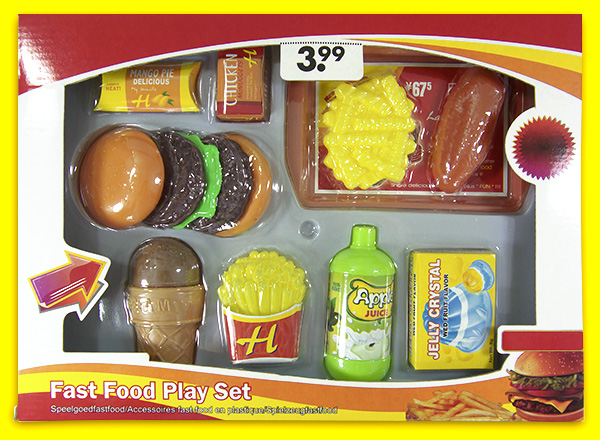 Set mit Plastikfastfood
