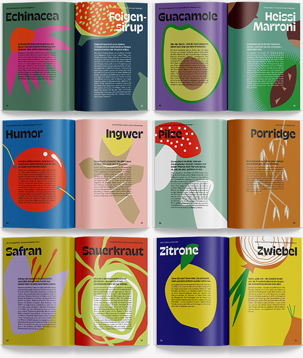 aspectra inspiriert 6 bunt illustrierte Doppelseiten
