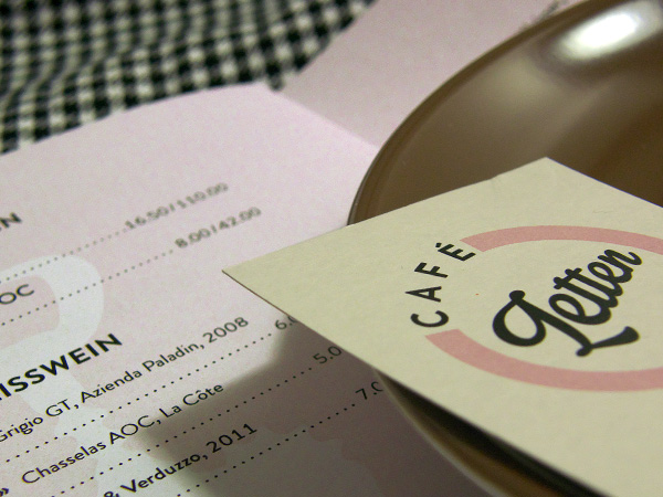 Speise- und Visitenkarte, Café Letten