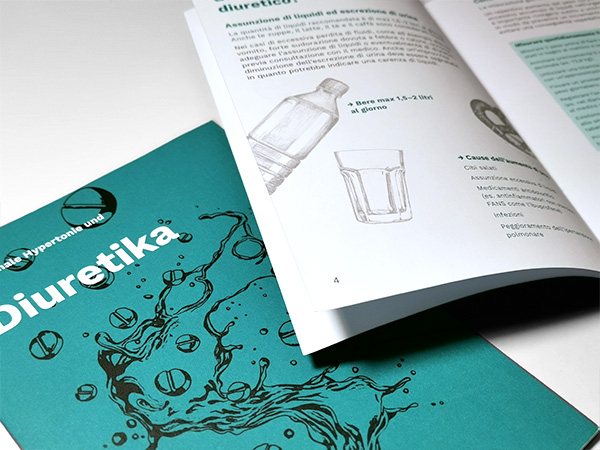 SGPH: Themenbroschüre Diuretika Titel und Inhaltseitenbeispiel "Diuretika"